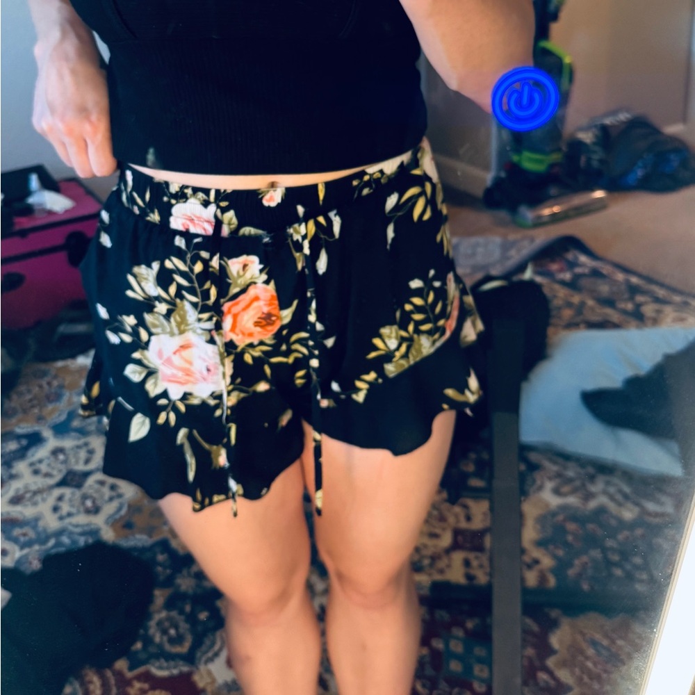 Floral Black Women's Shorts